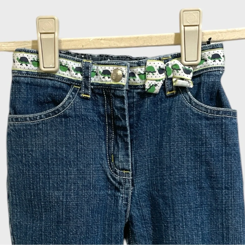 2005 Gymboree PREP CLUB turtle ribbon belt denim Size 2T